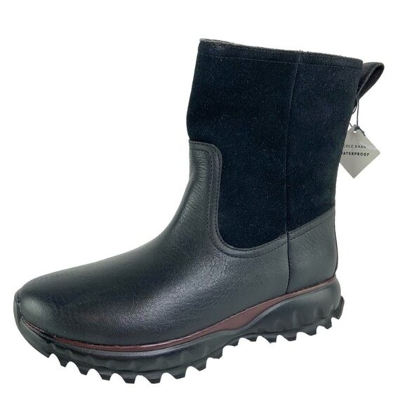 Cole Haan ZG XC Mid Calf Grand Explore Waterproof Boots in Black - Picture 1 of 6